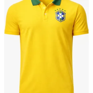 Camisa Gola Polo Do Brasil Selecao Brasileira Premium Hexa